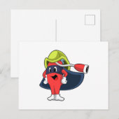 Superheld als brandweerman briefkaart (Voorkant / Achterkant)