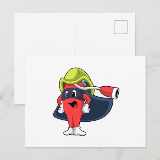 Superheld als brandweerman briefkaart (Voorkant / Achterkant)