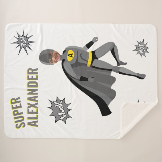 Superheld Amazing Unique Boy Fabulous Birthday Ze Sherpa Deken (Voorkant (horizontaal))