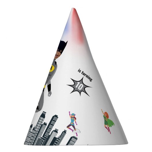 Superheld Amazing Unique Boy Fabulous Feesthoedjes (Rechts)