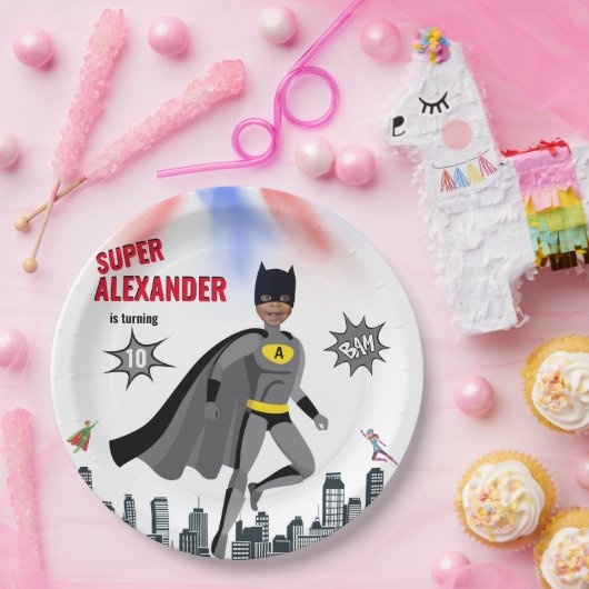 Superheld Amazing Unique Boy Fabulous Papieren Bordje (Feest)