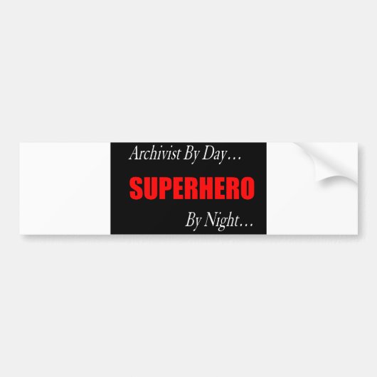 Superheld Archivist Bumpersticker (Voorkant)