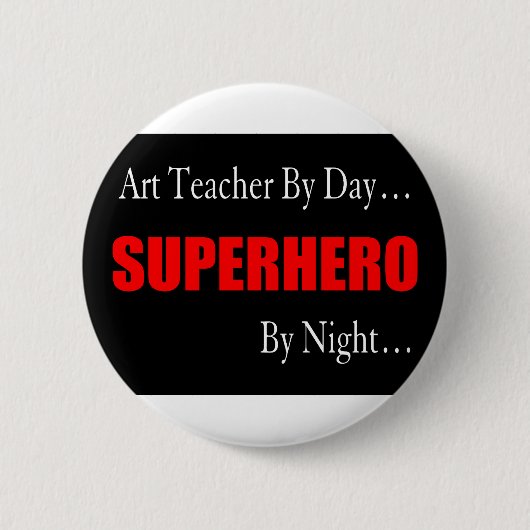 Superheld Art Teacher Ronde Button 5,7 Cm (Voorkant)