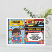 Superheld Baby Boy Shower / Comic Book Superhelds Kaart (Staand voorkant)
