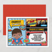Superheld Baby Boy Shower / Comic Book Superhelds Kaart (Voorkant / Achterkant)