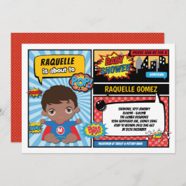 Superheld Baby Boy Shower / Comic Book Superhelds Kaart