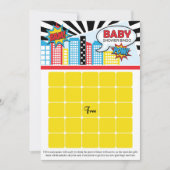 Superheld Baby shower Bingo Cards Kaart (Voorkant)