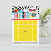 Superheld Baby shower Bingo Cards Kaart (Staand voorkant)