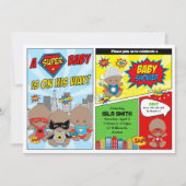 Superheld Baby shower Boy African American Kaart (Voorkant)