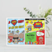 Superheld Baby shower Boy African American Kaart (Staand voorkant)