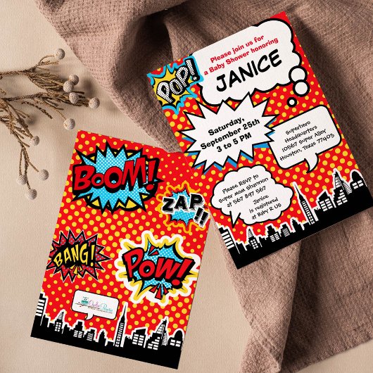 Superheld Baby Shower Feest Uitnodiging