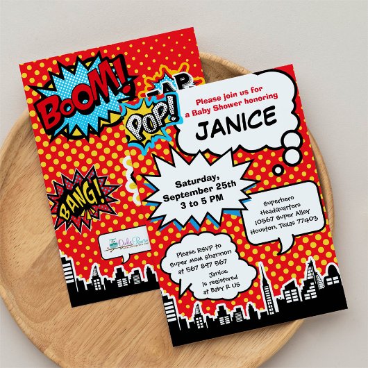 Superheld Baby Shower Feest Uitnodiging