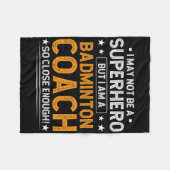 Superheld Badminton Coach Funny Badminton Coach Hu Fleece Deken (Voorkant (Horizontaal))