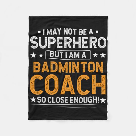 Superheld Badminton Coach Funny Badminton Coach Hu Fleece Deken (Voorkant)