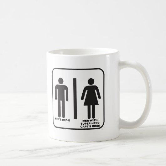 Superheld Bathroom Funny Mug Koffiemok (Rechts)