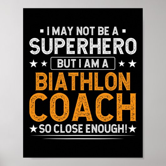 Superheld Biathlon Coach Grappig Biathlon Coach Hu Poster (Voorkant)