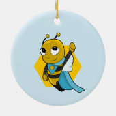 Superheld bij cartoon keramisch ornament (Achterkant)
