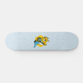 Superheld bij cartoon skateboard (Horizontaal)