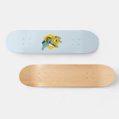 Superheld bij cartoon skateboard (Horizontaal)