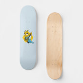 Superheld bij cartoon skateboard (Voorkant)