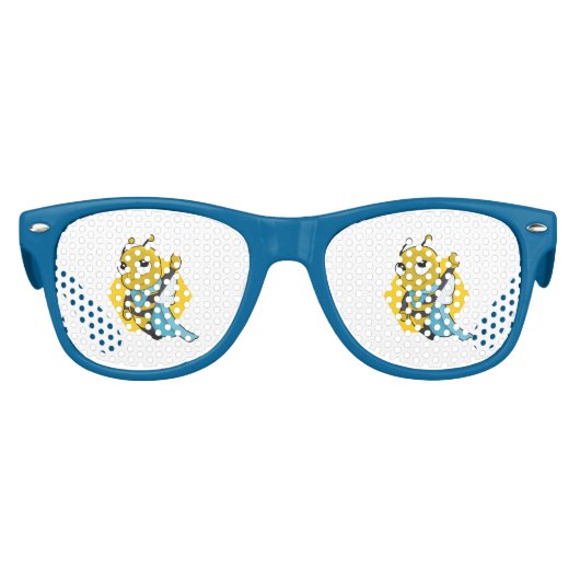 Superheld-bijen cartoon kinder zonnebril (Voorkant)