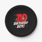 Superheld Birthday - 10 jaar oud - 10e verjaardag Papieren Bordje (Voorkant)
