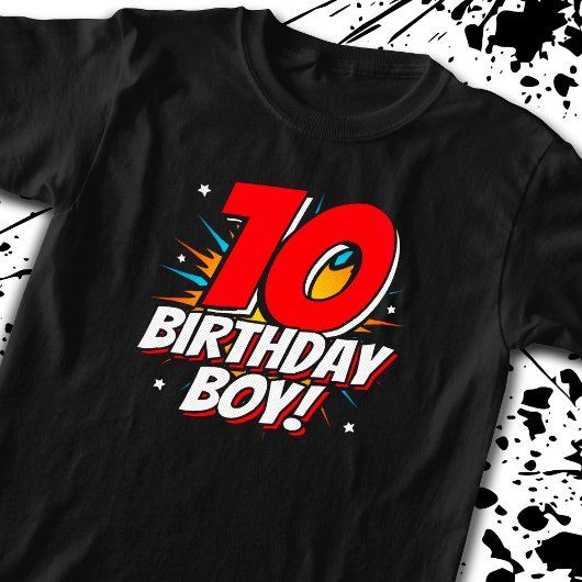 Superheld Birthday - 10 jaar oud - 10e verjaardag T-shirt