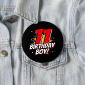 Superheld Birthday - 11 jaar oud - 11e verjaardag Ronde Button 4,0 Cm (In situ)