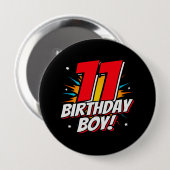 Superheld Birthday - 11 jaar oud - 11e verjaardag Ronde Button 4,0 Cm (Voorkant /achterkant)