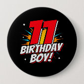 Superheld Birthday - 11 jaar oud - 11e verjaardag Ronde Button 4,0 Cm (Voorkant)