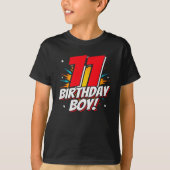 Superheld Birthday - 11 jaar oud - 11e verjaardag T-shirt (Voorkant)