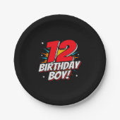 Superheld Birthday - 12 jaar oud - 12e verjaardag Papieren Bordje (Voorkant)