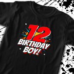 Superheld Birthday - 12 jaar oud - 12e verjaardag T-shirt<br><div class="desc">Dit coole 12e verjaardagsontwerp is perfect voor een superheld verjaardagsfeest! Geweldig voor elke 12-jarige jongen die van stripboeken houdt,  superhelden of schurken met superkrachten! Met 12e verjaardag "12-jarige jongen!" citaat voor gelukkige verjaardag in een superheld uit een stripboek dat de 12-jarige super-verjaardagsjongen zal liefhebben!</div>
