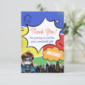 Superheld Birthday Bedankkaart (Staand voorkant)