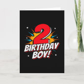 Superheld Birthday Boy - 2 jaar oud - 2de verjaard Kaart (Voorkant)