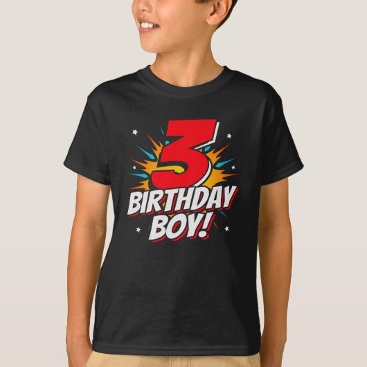 Superheld Birthday Boy - 3 jaar - 3 jaar - derde v T-shirt (Voorkant)