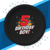 Superheld Birthday Boy - 5 jaar - 5 jaar - vijfde Papieren Bordje