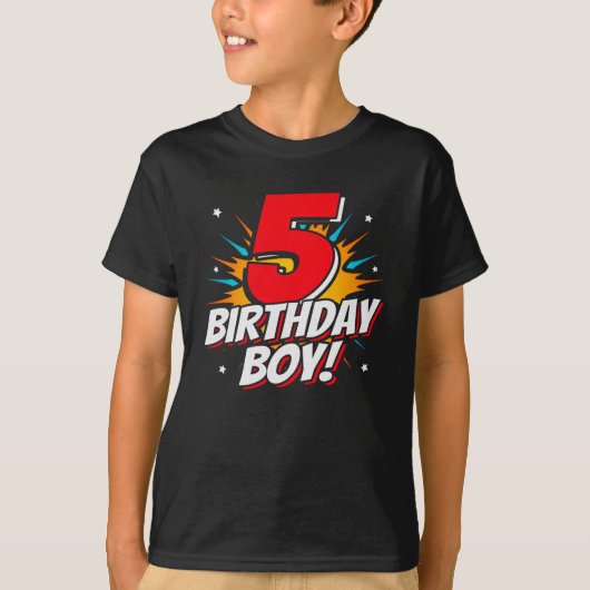 Superheld Birthday Boy - 5 jaar - 5 jaar - vijfde  T-shirt (Voorkant)