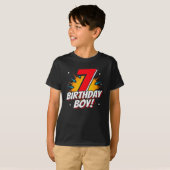 Superheld Birthday Boy - 7 jaar oud - 7de verjaard T-shirt (Voorkant volledig)