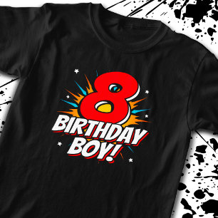 Superheld Birthday Boy - 8 jaar - 8 jaar - geboort T-shirt