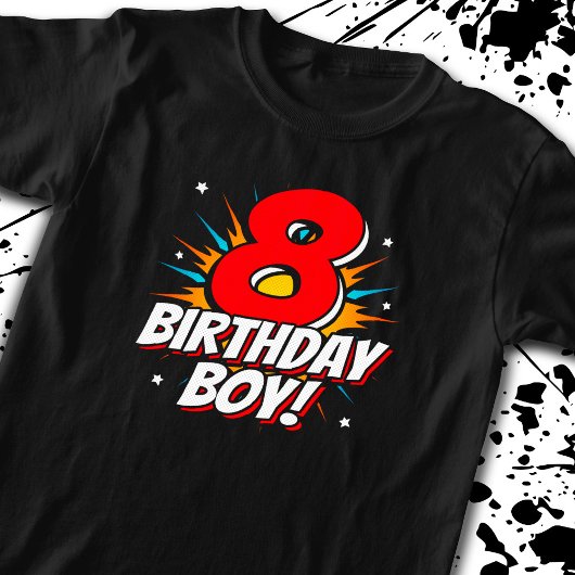 Superheld Birthday Boy - 8 jaar - 8 jaar - geboort T-shirt