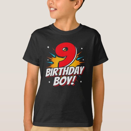Superheld Birthday Boy - 9 jaar - 9 jaar - 9 jaar T-shirt (Voorkant)