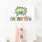 Superheld Birthday Boy Banner Backdrop (Insitu)