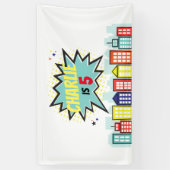 Superheld Birthday Boy Banner Backdrop (Verticaal)