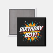 Superheld Birthday Boy Comics Fun Kinder Comic Par Magneet (Voorkant / Achterkant)