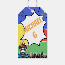 Superheld Birthday Cadeaulabel