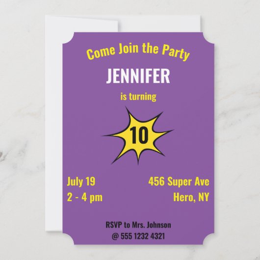 Superheld Birthday Geweldige Fab Amazing Kaart (Achterkant)