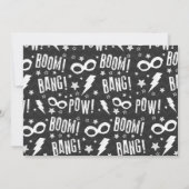 Superheld Birthday Invitation Superheld Party Kaart (Achterkant)