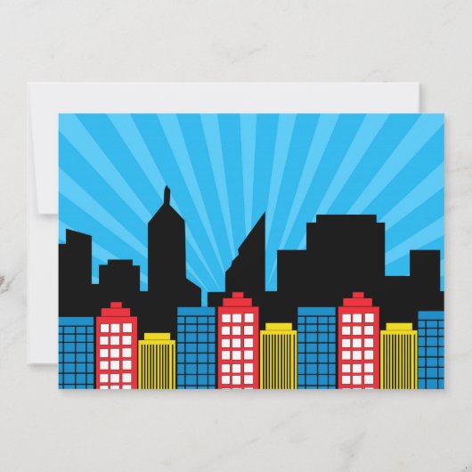 Superheld Birthday Invitation (Twins) Kaart (Achterkant)