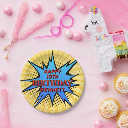 Superheld Birthday Papieren Bordje (Feest)